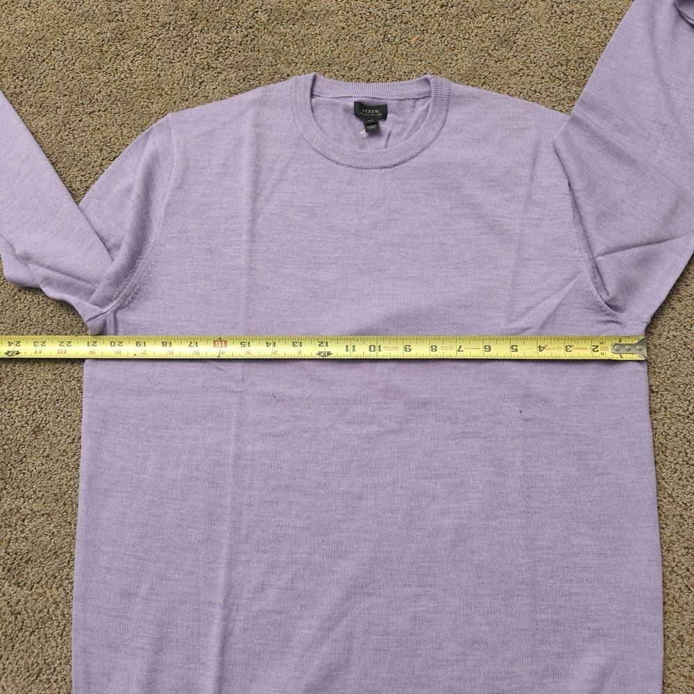 J.Crew Mens Medium Tall Italian Merino Wool Crewneck Sweater Heather Lilac G8278 - Picture 7 of 12